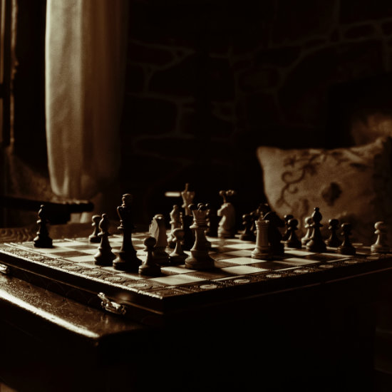 A chess board in the game nook