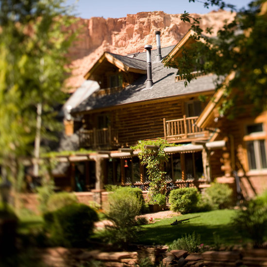 An exterior view of the Lodge from the front