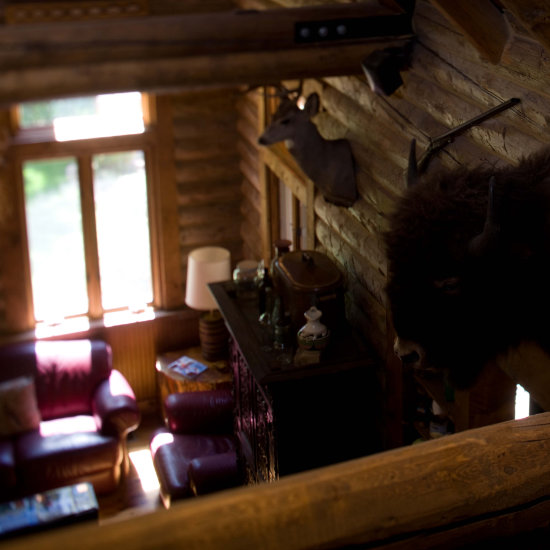 Looking at the great room from above