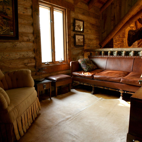 Our second-floor reading nook with cozy couches