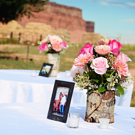 Table placements with views of the red cliffs