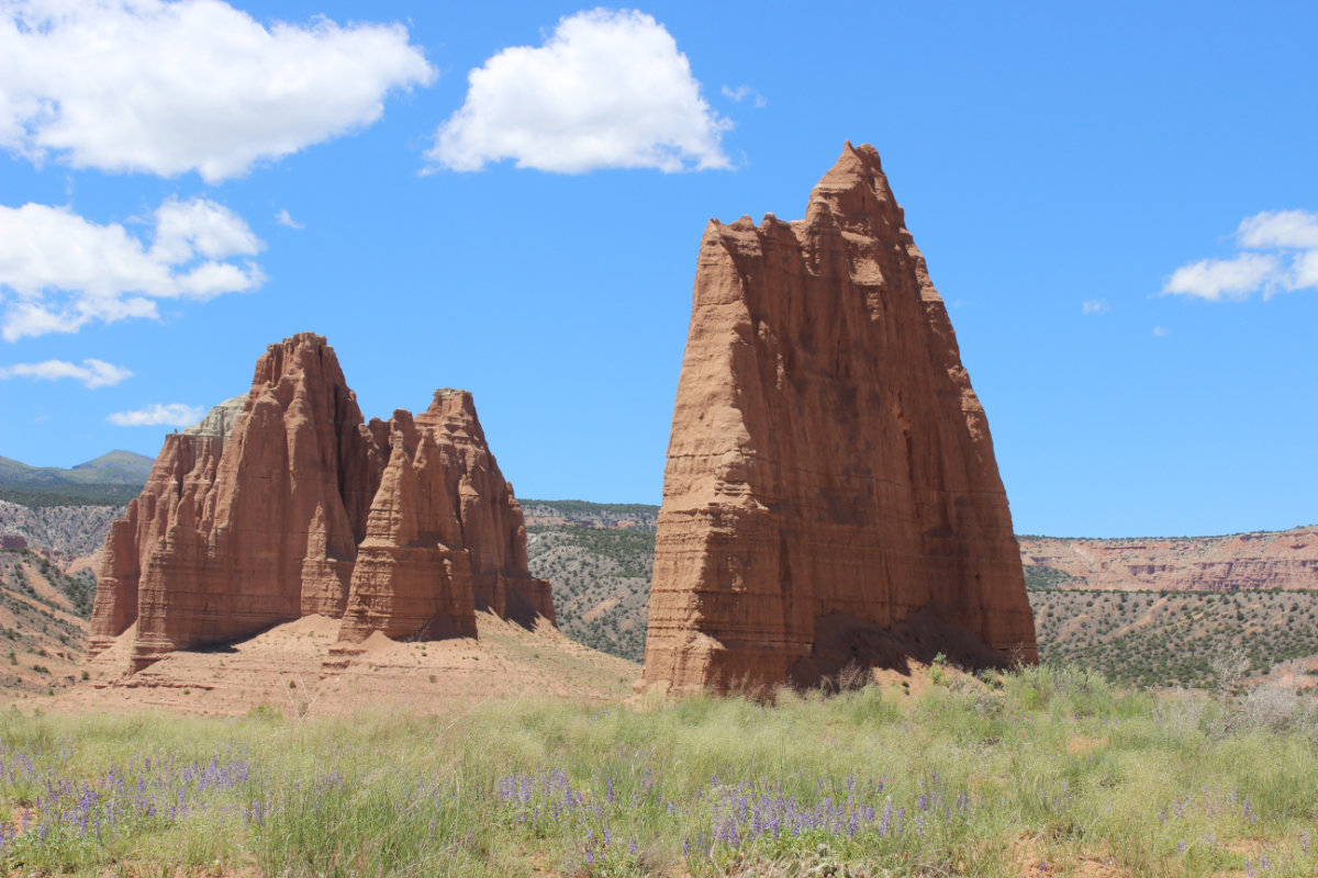 Some of the many monoliths in Cathedral Valley
