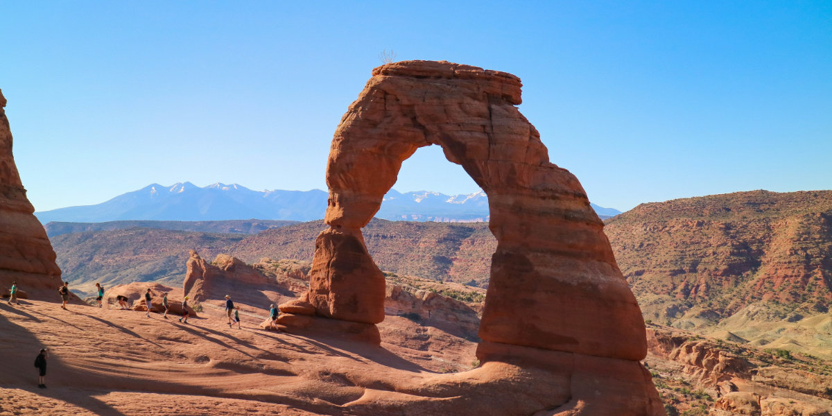 Famous Delicate arch, a sandstone arch in Arches National Park