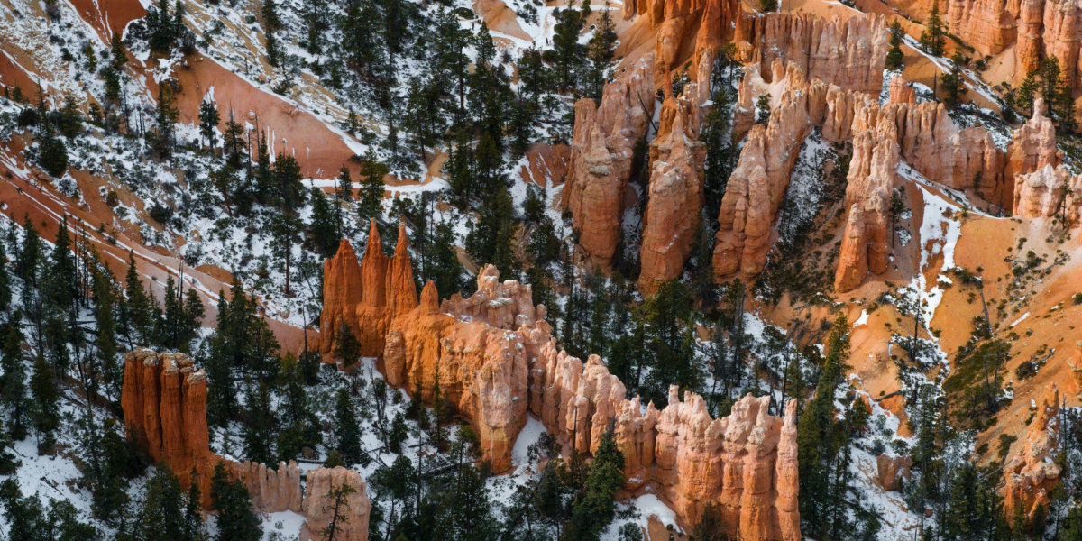 Bryce Canyon National Park covered in snow