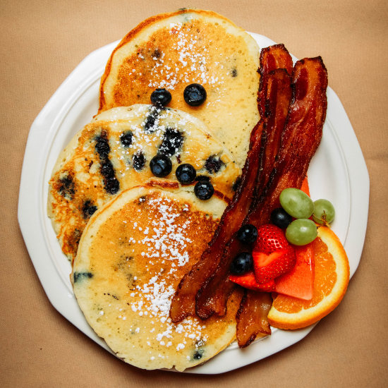 Pancakes in an appealing stack