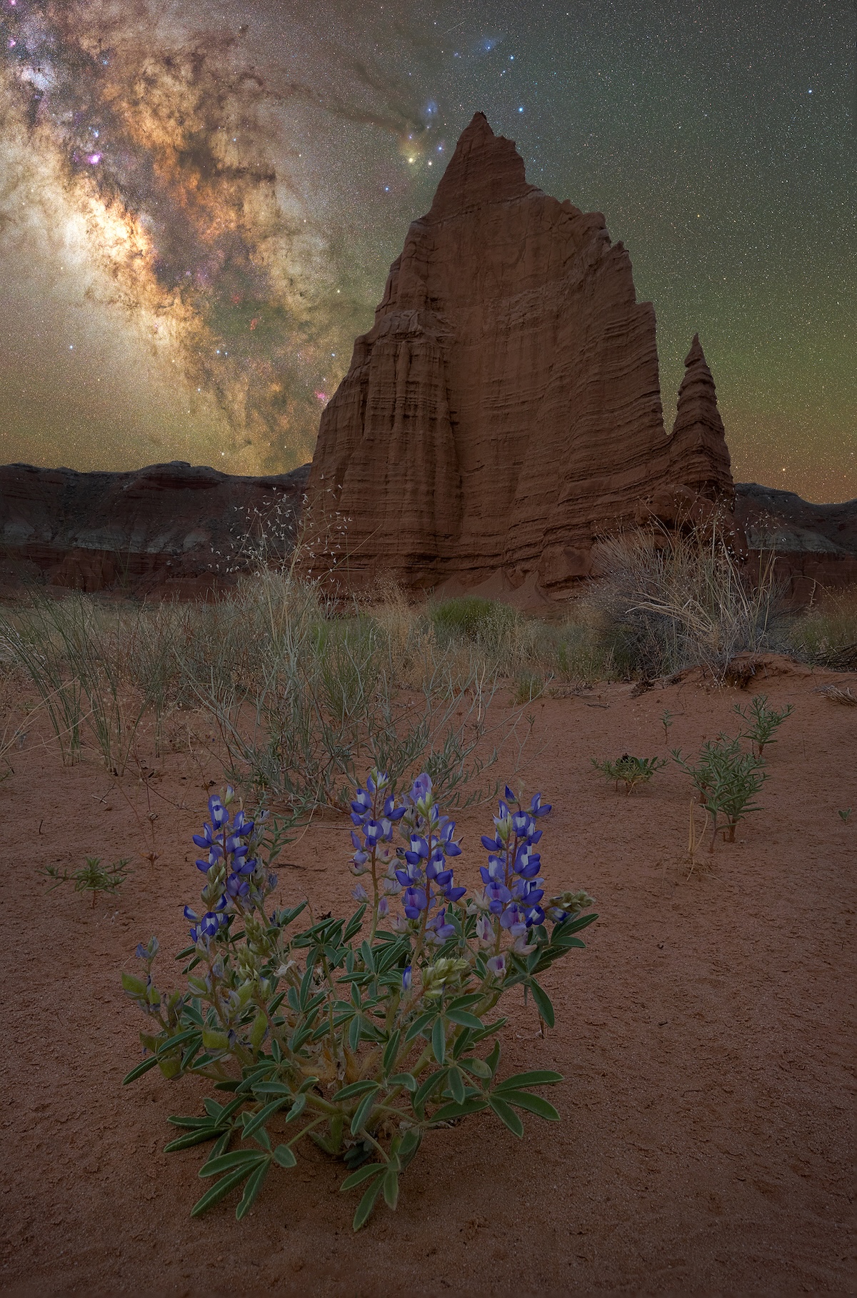 Milky Way over Cathedral Valley in Capitol Reef National Park